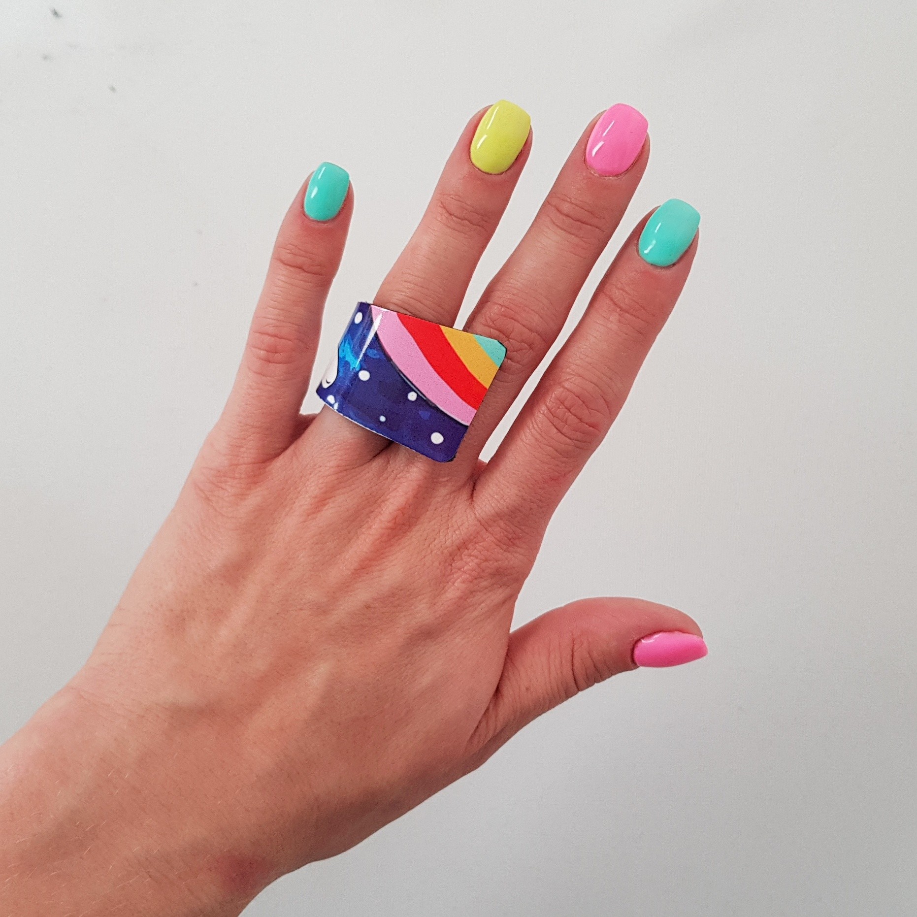 Rainbow snail ring