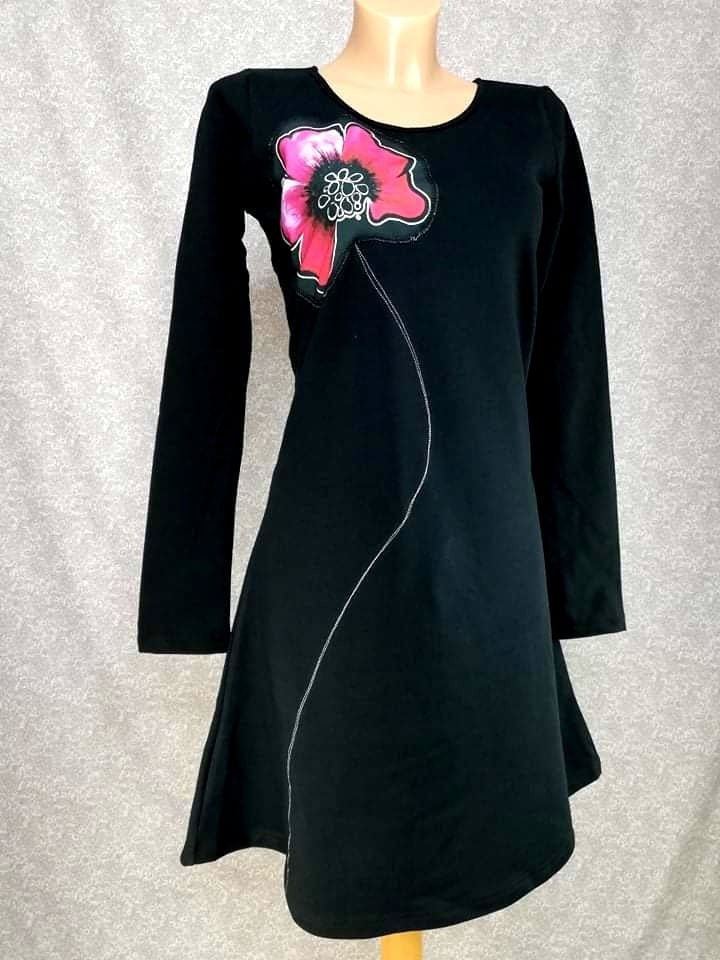 Black Poppy Dress long sleeve