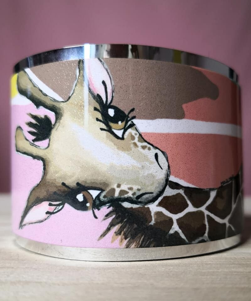 Wide Giraffe Bracelet, Pink