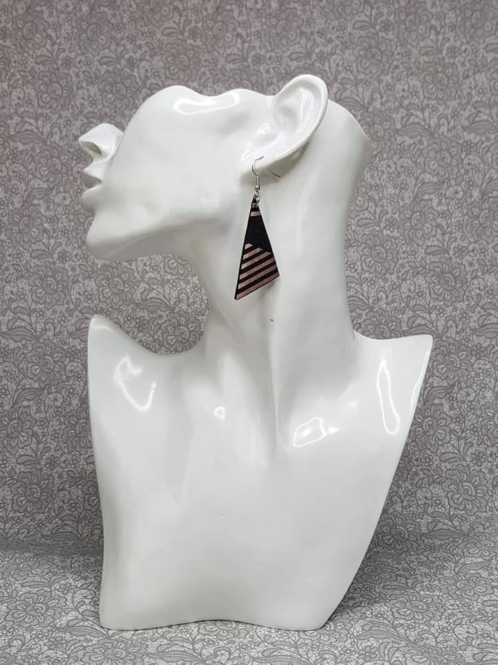 Rose Gold Triangle Earrings