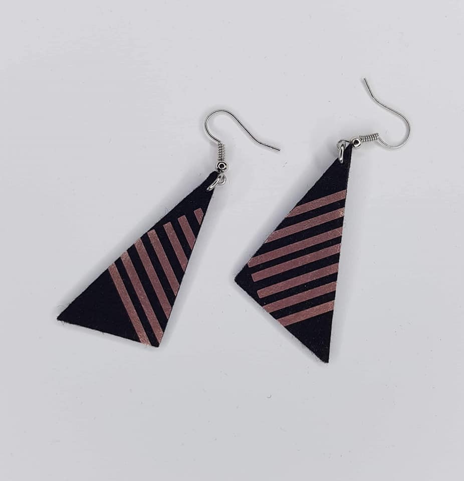 Rose Gold Triangle Earrings