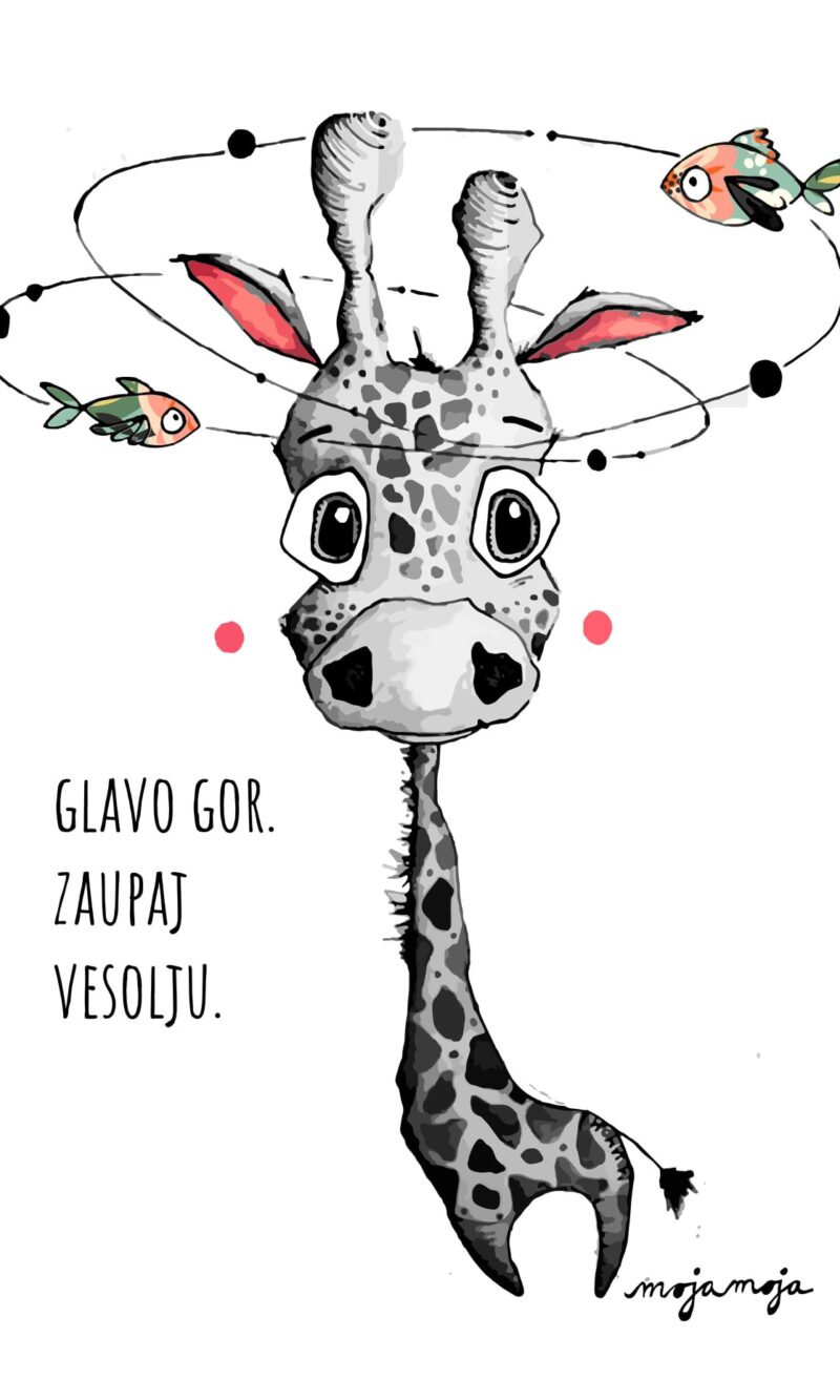 Art print Žirafa - Zaupaj vesolju