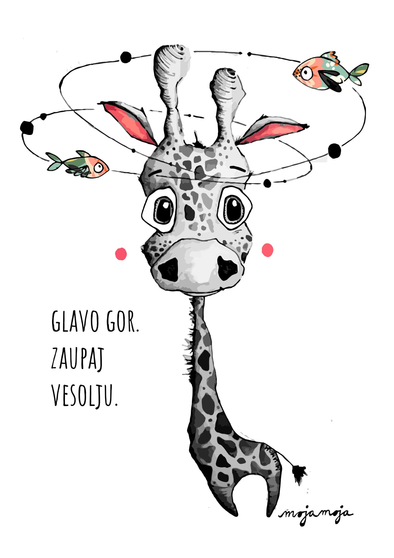 Art print Giraffe - Trust the Universe