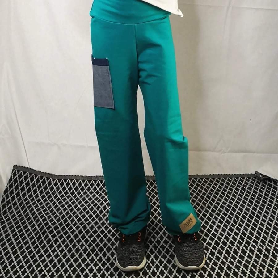 Mini long trousers - turquoise