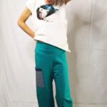 Mini long trousers - turquoise