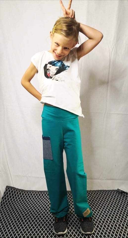 Mini long trousers - turquoise