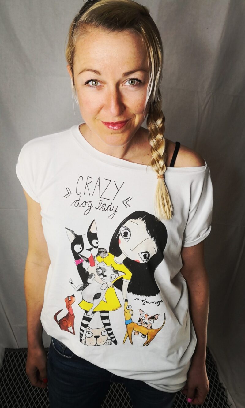 Prevelika majica Crazy dog lady
