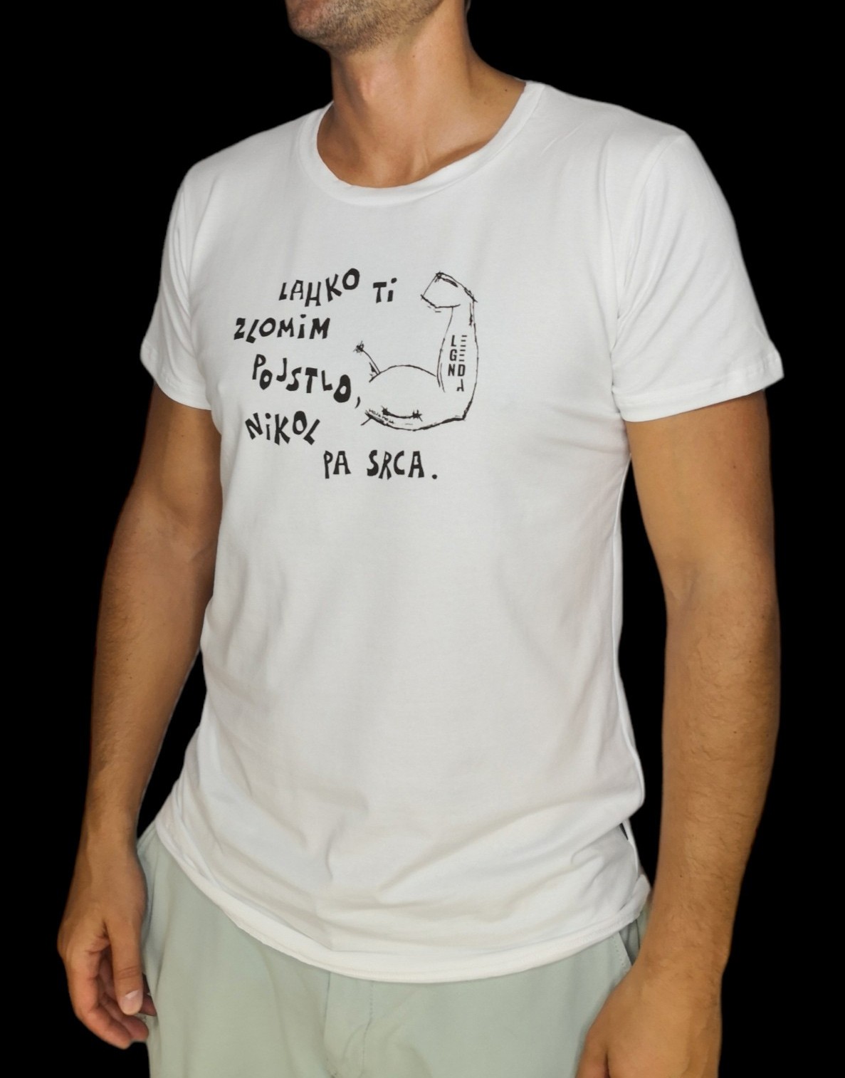 White men's T-shirt Zlomim ti pojstlo
