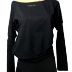 Pure black batwing top