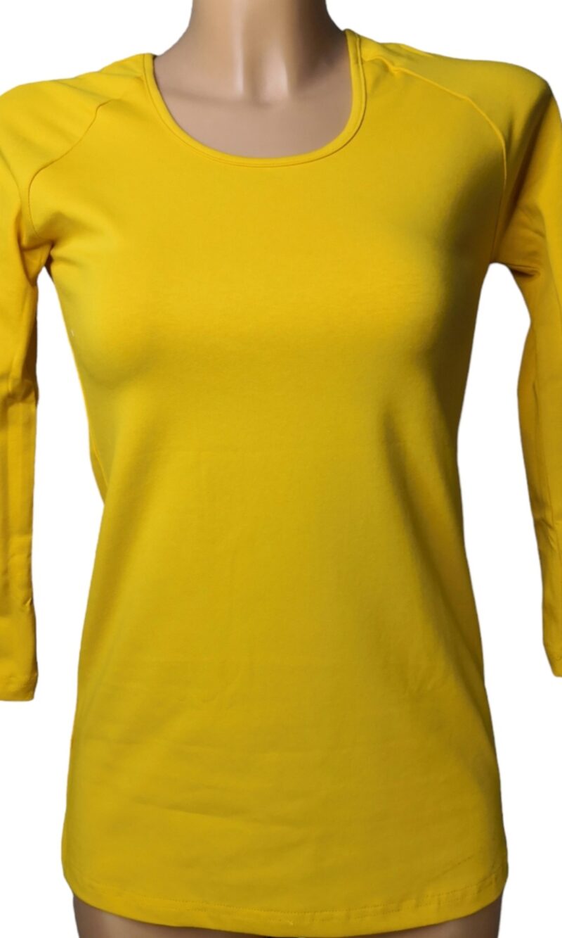Yellow 3/4-sleeve shirt