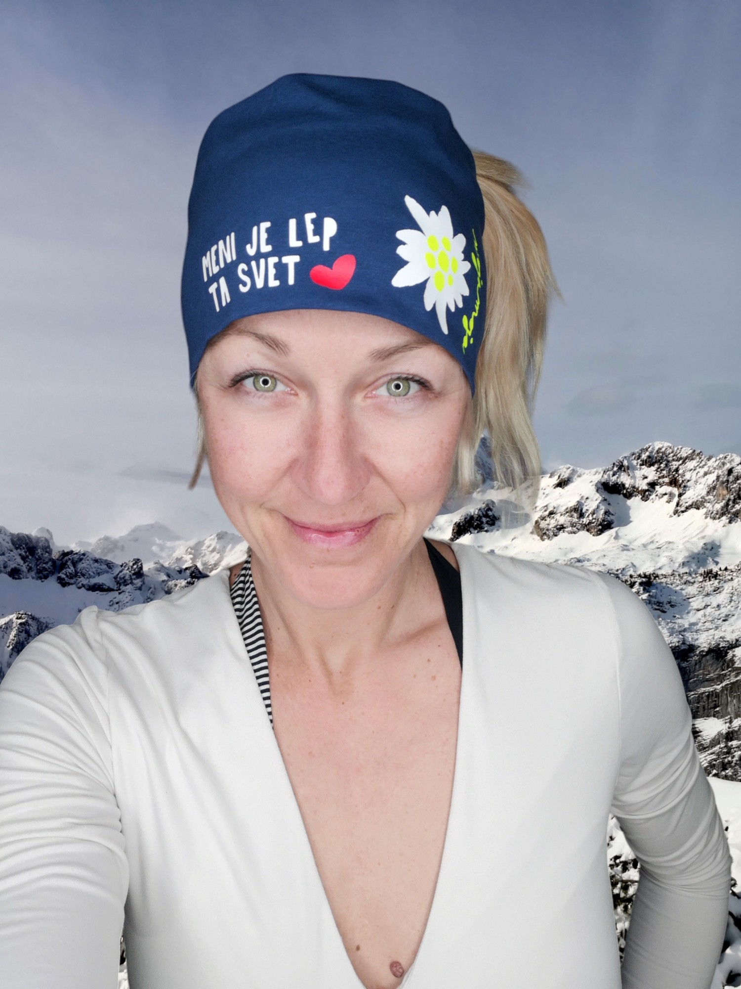 Headband The world is beautiful to me - blue