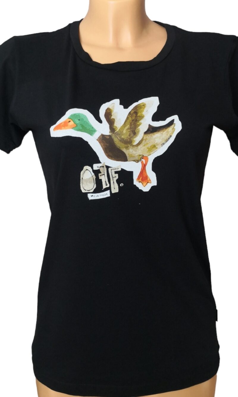 Black cropped T-shirt *UCK OFF