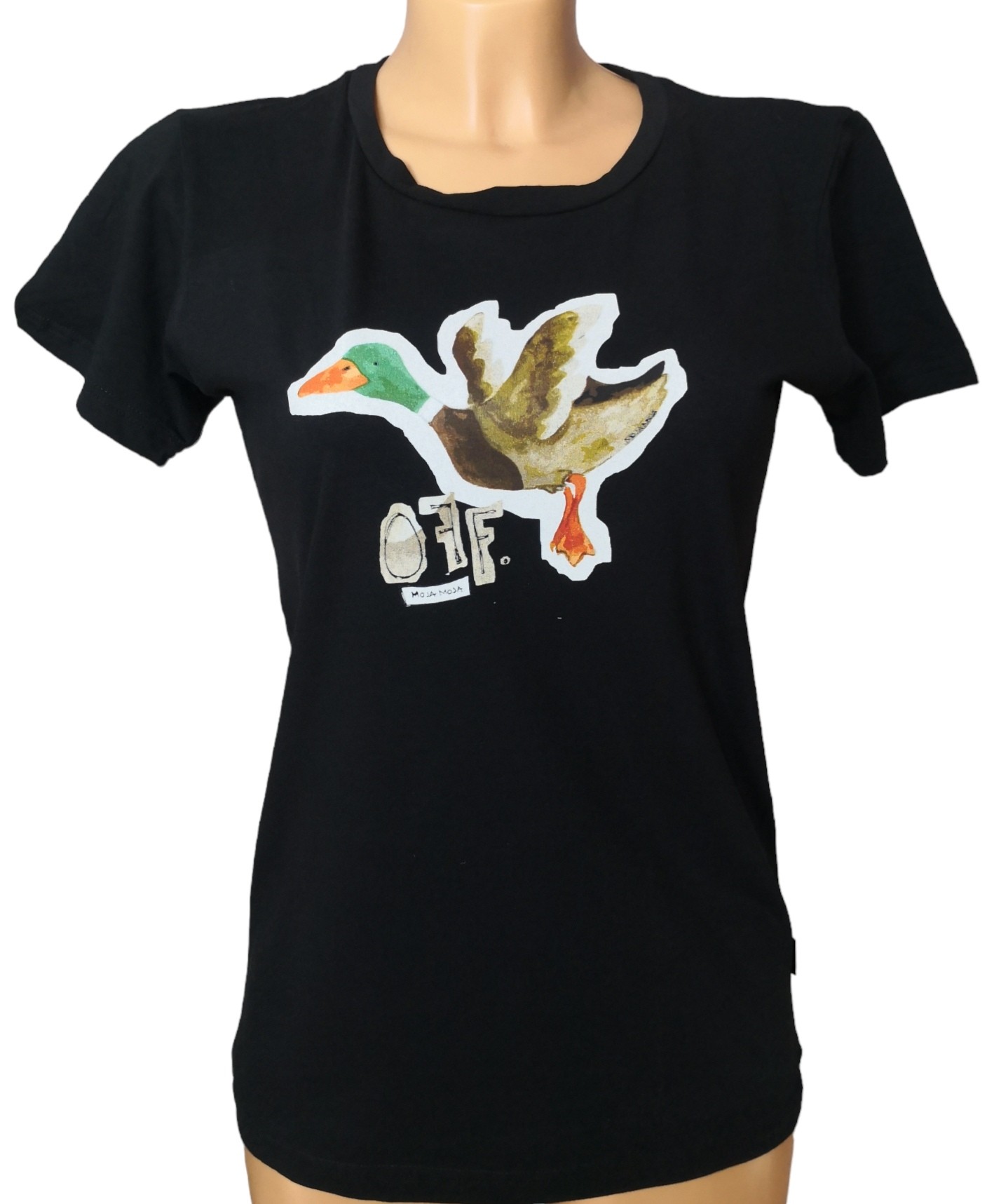 Black cropped T-shirt *UCK OFF