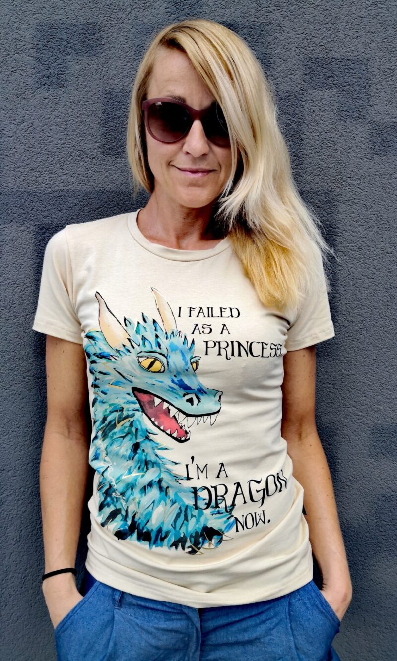 Bež kratka majčka Dragon
