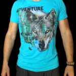 Turquoise men's My way of life T-shirt