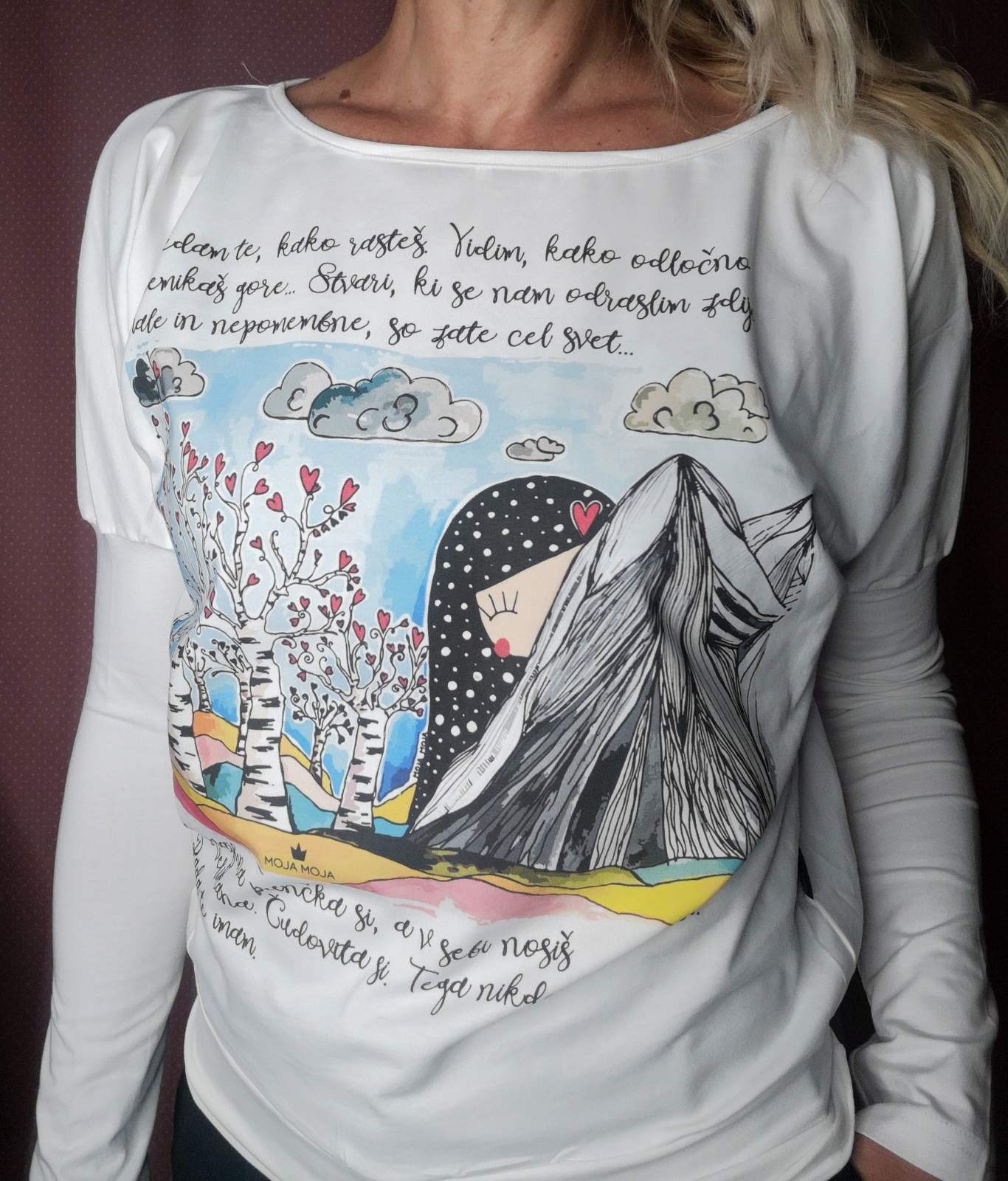 Heart of a Giant - white long-sleeve bat shirt