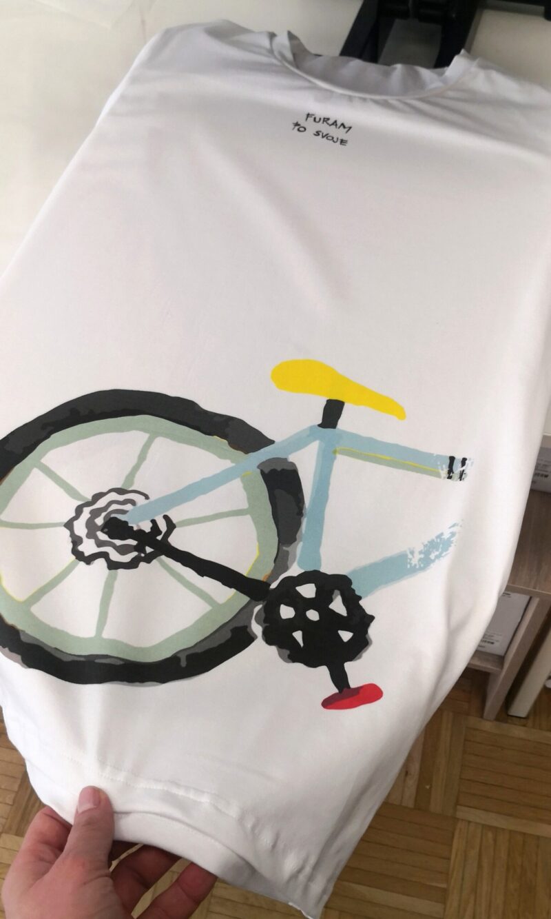 Men's T-shirt Furam po svoje bicycle white