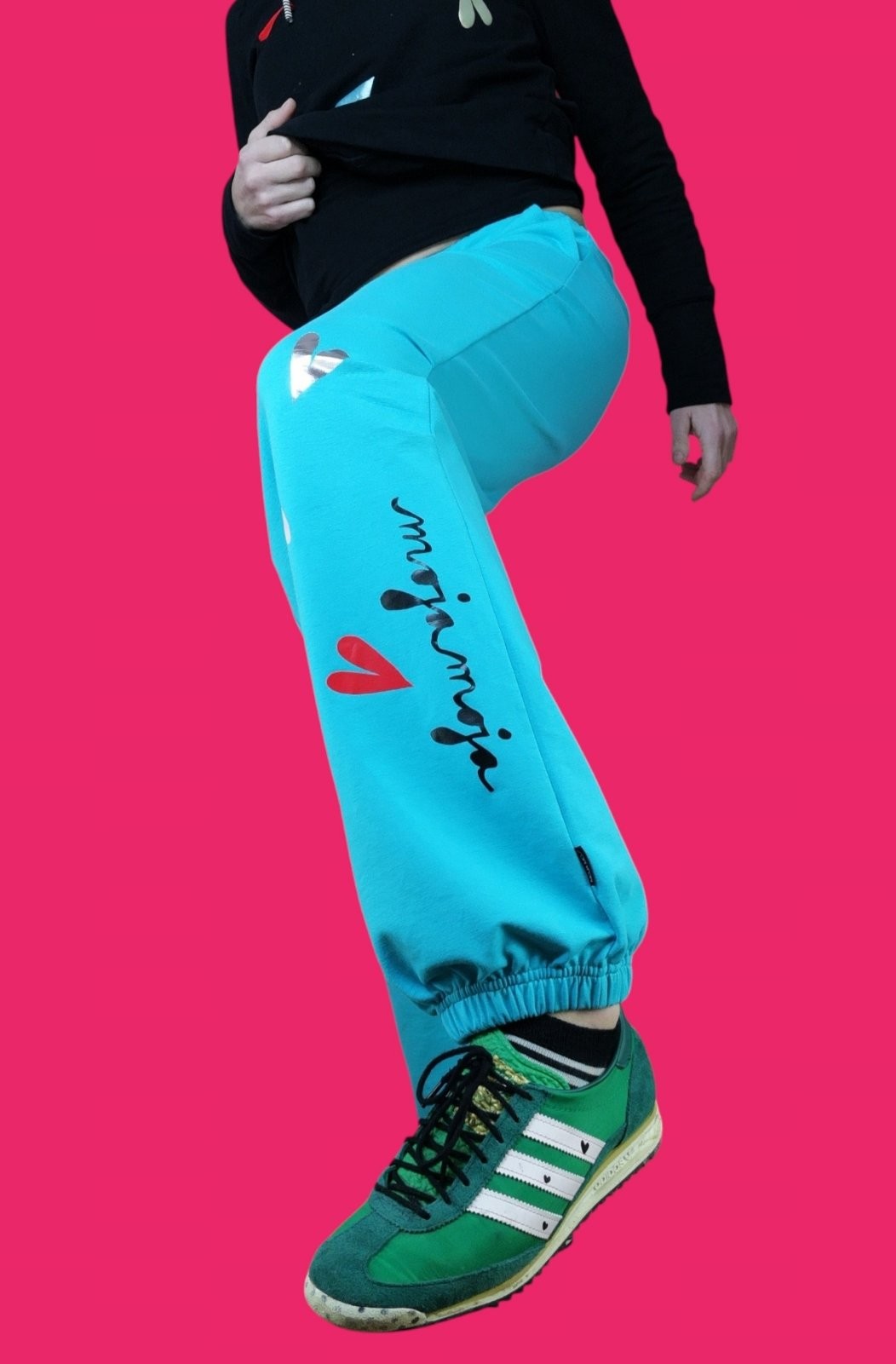 Splattered trousers (turquoise)