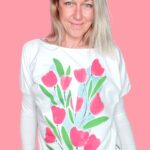 Tulipani - bel netopir dolg rokav