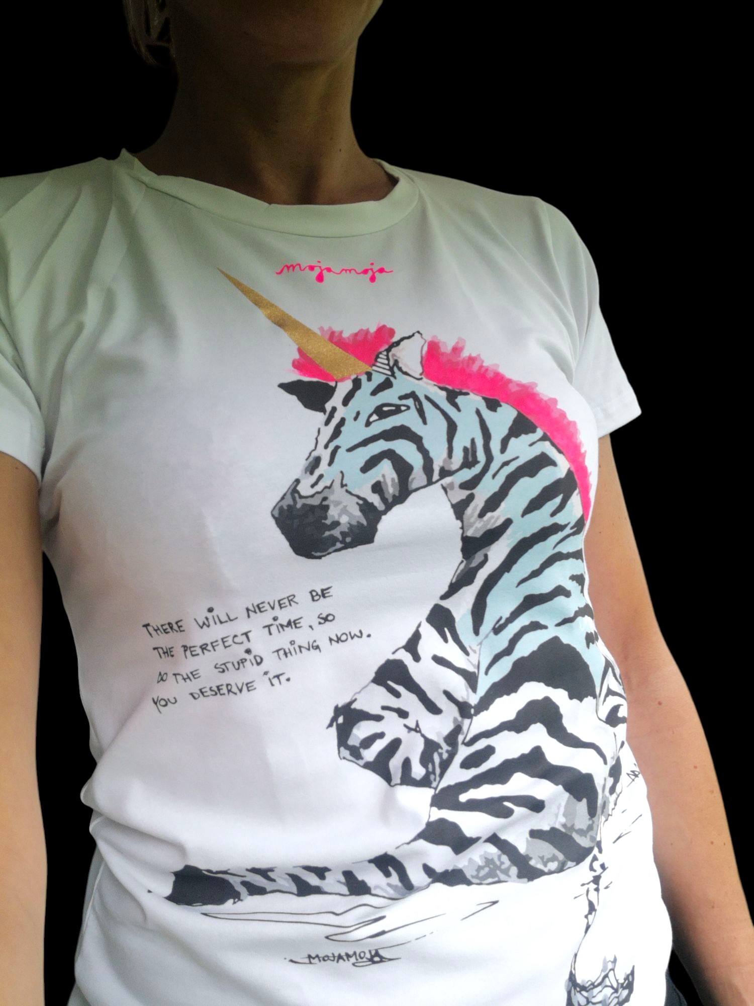 White women's Zebra T-shirt