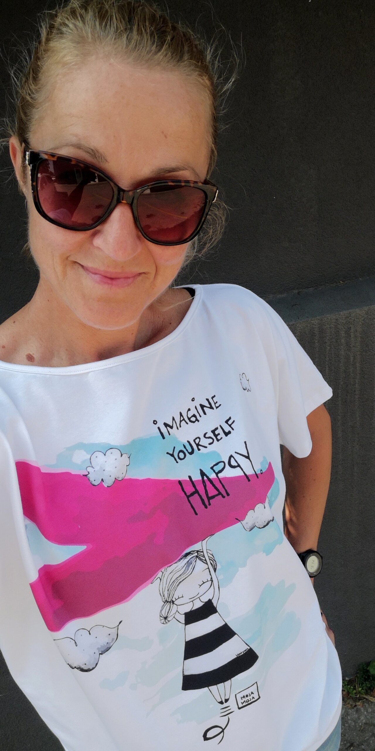 Bat T-shirt IMAGINE YOURSELF HAPPY