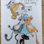 Crazy cat lady - original ilustracija
