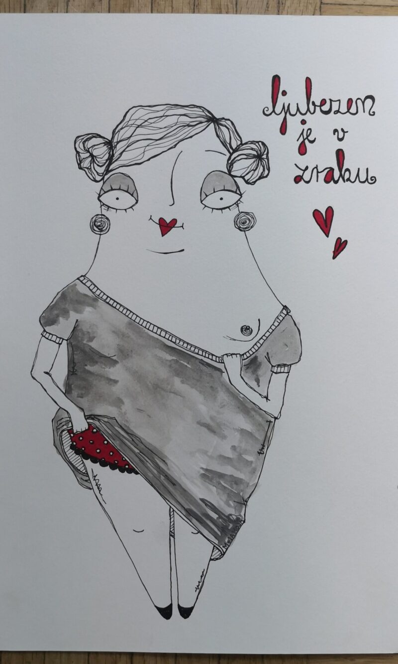 Ljubezen je v zraku - original ilustracija