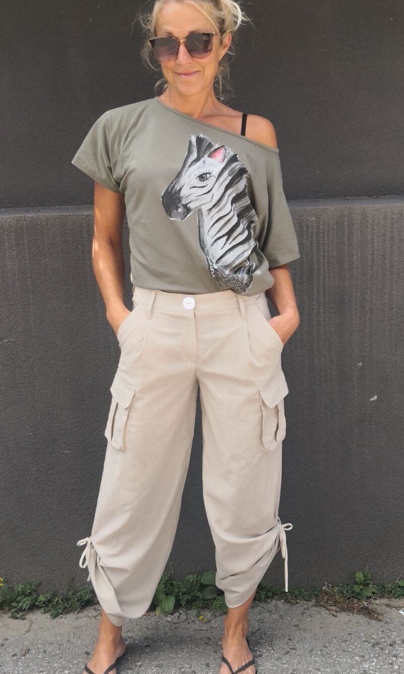 Netopirček olivna majica Zebra