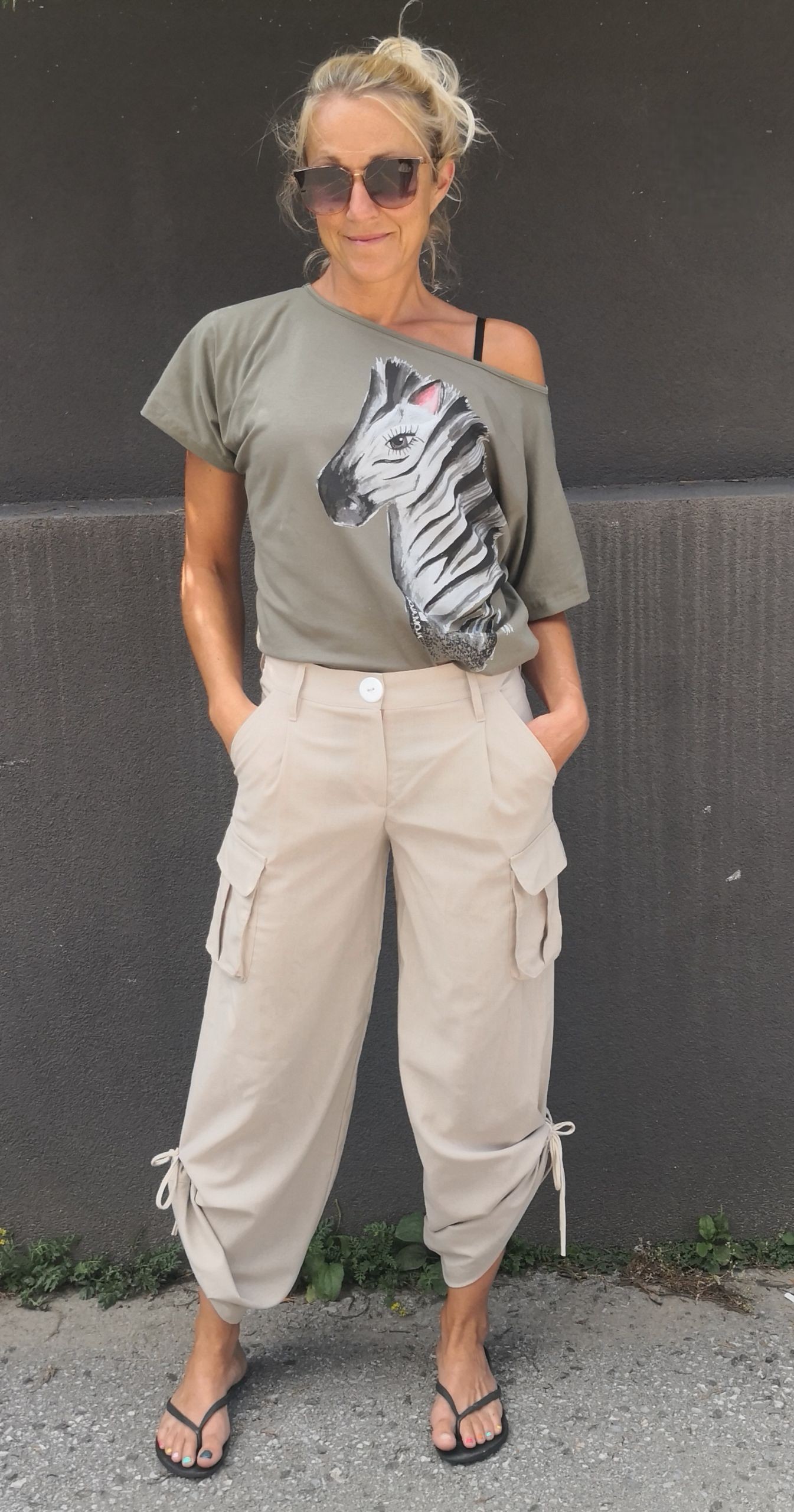 Bat Olive Zebra T-Shirt
