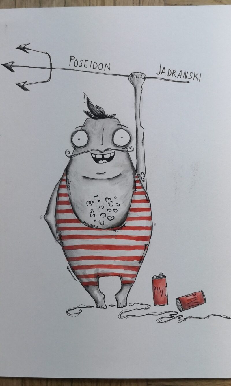 Poseidon of the Adriatic - original illustration