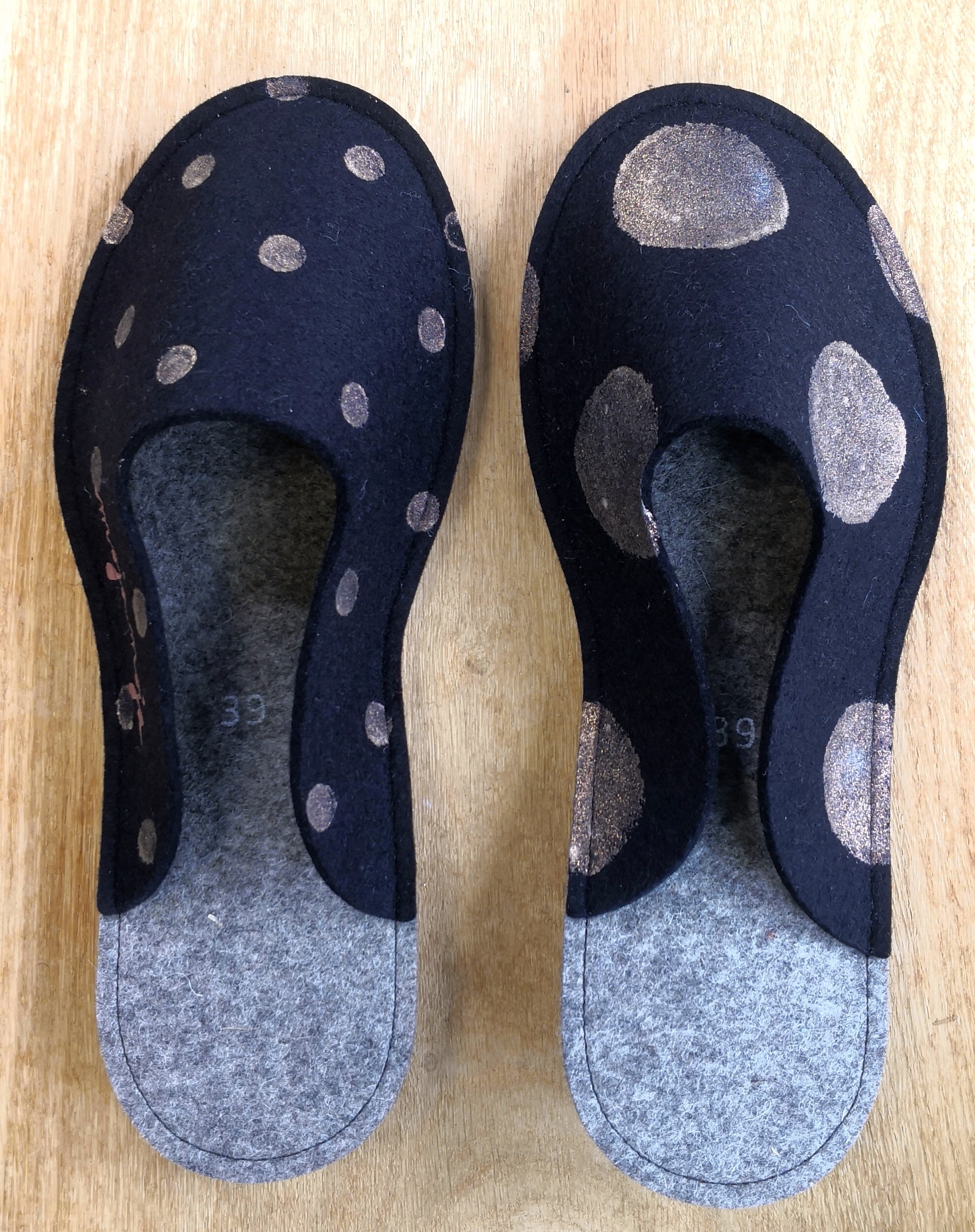Bronze Dots Slippers IN STOCK