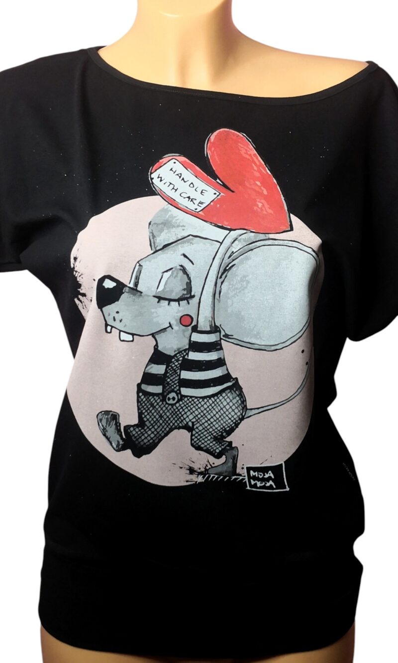 Handle with care black t-shirt nt-kr