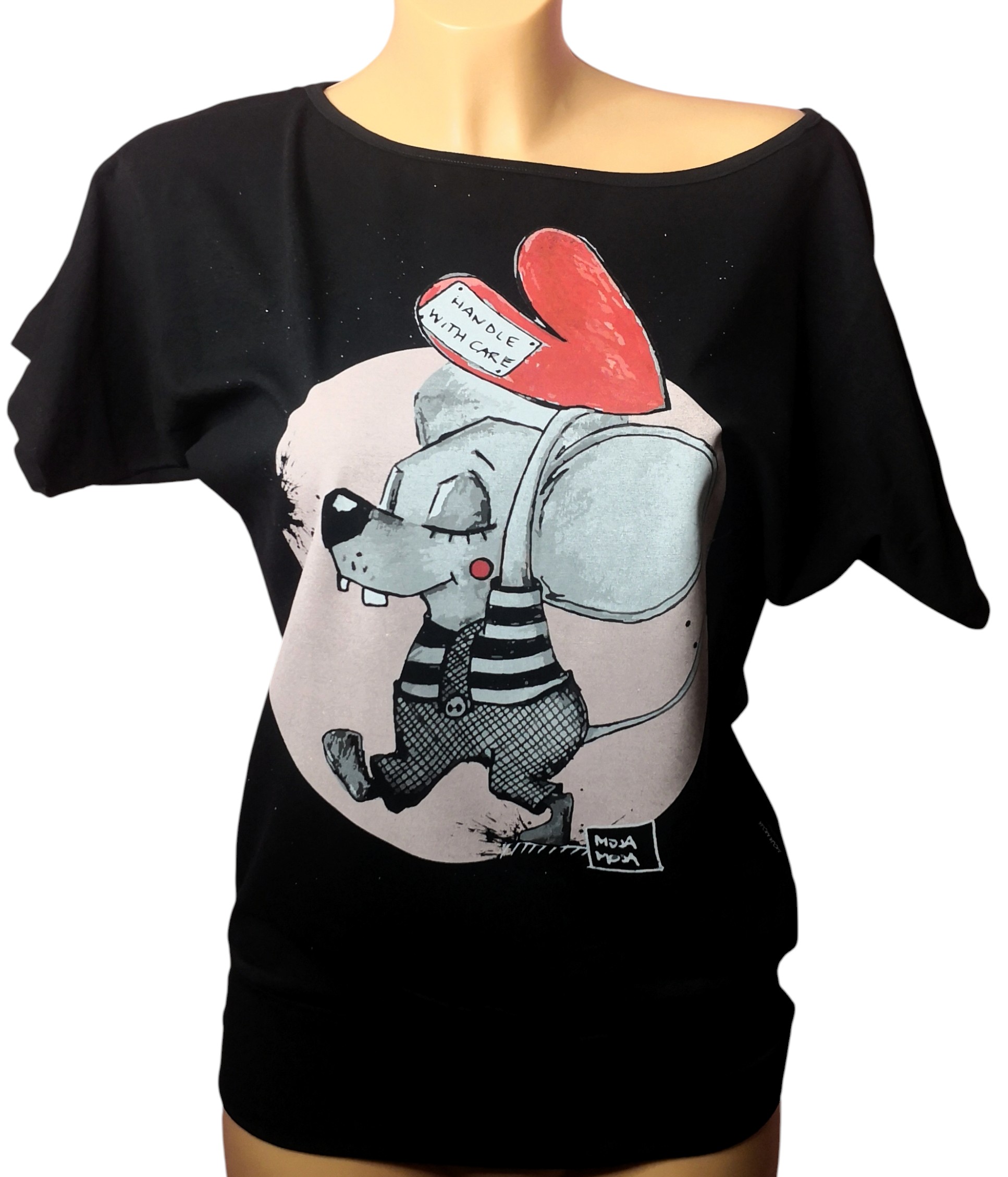 Handle with care black t-shirt nt-kr