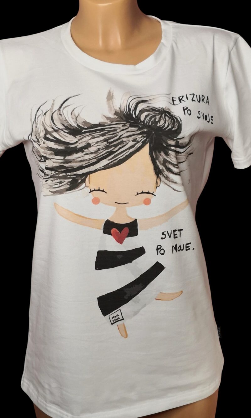 White women's T-shirt Frizura