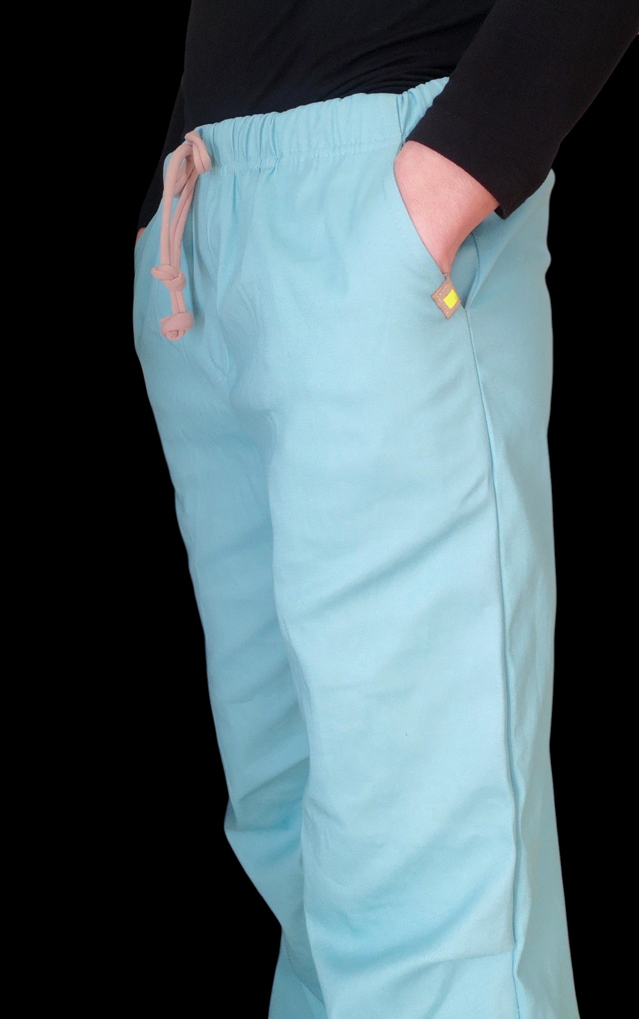 Cotton sky-blue pants