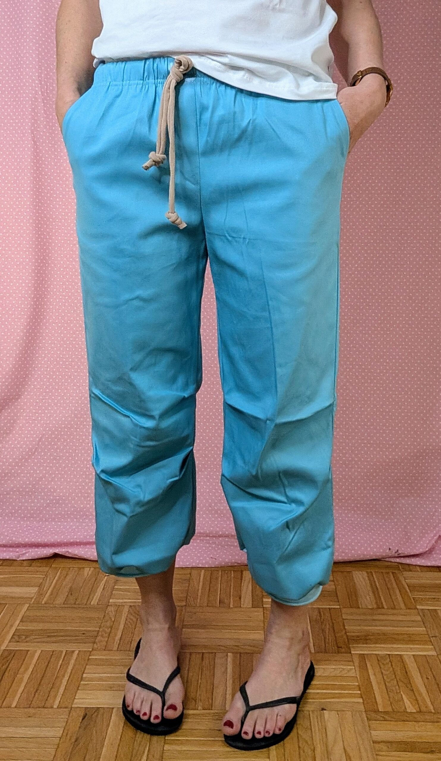 Canvas capri pants