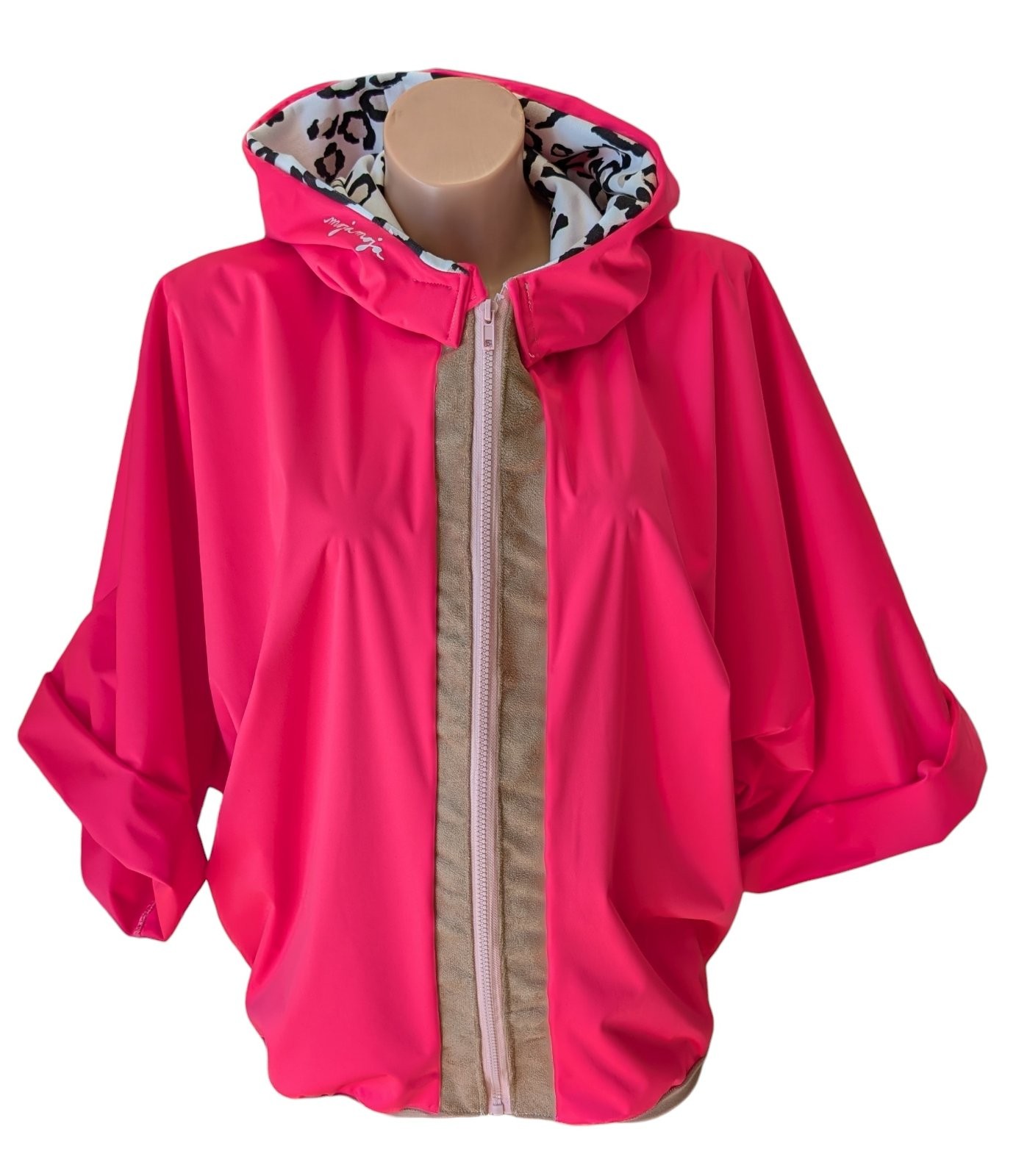 Transitional pink puffer jacket