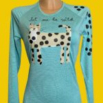 Turquoise Let me be wild sports T-shirt